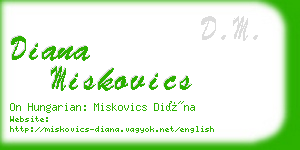 diana miskovics business card